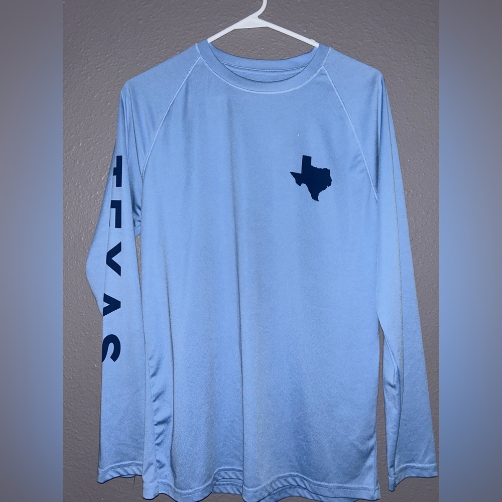 State of Mine TEXAS light blue long sleeve Men’s shirt 100% Polyester Size M